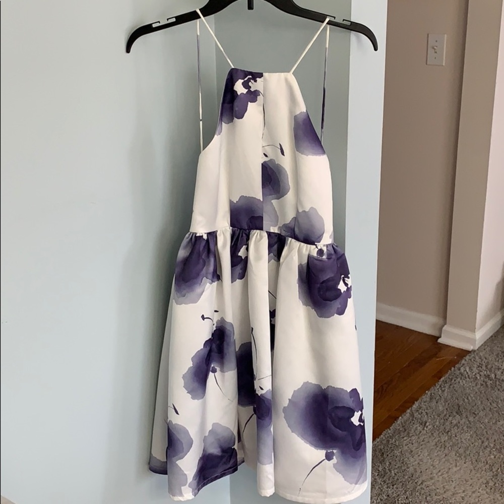 Lulus White & Purple Floral Dress 💜